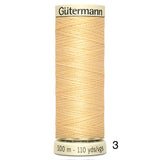 Gütermann Polyester Sew-All Thread 100m - Black, White and Ivory/Cream