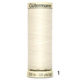 Gütermann Polyester Sew-All Thread 100m - Black, White and Ivory/Cream