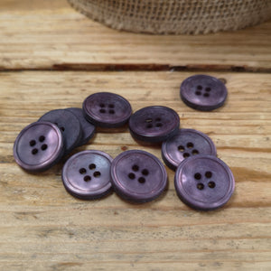 Mauve 4-hole High Shine Button 18mm