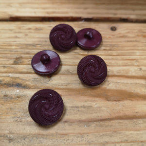 Knot Effect Shank Button Maroon 15mm