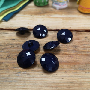 Multifaceted Shank Button Navy - 21mm