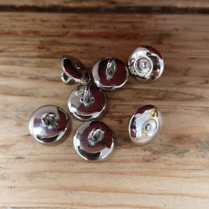 Vintage Silver Butcher Button 15mm