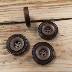 Vintage Buttons Chunky Double Rim in warm brown. Set if 4 x 30mm