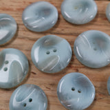 Vintage Buttons Set of 13 (8 x 22mm and 3 x 18mm 2-hole marbled ocean