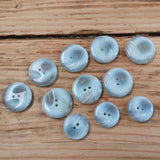 Vintage Buttons Set of 13 (8 x 22mm and 3 x 18mm 2-hole marbled ocean