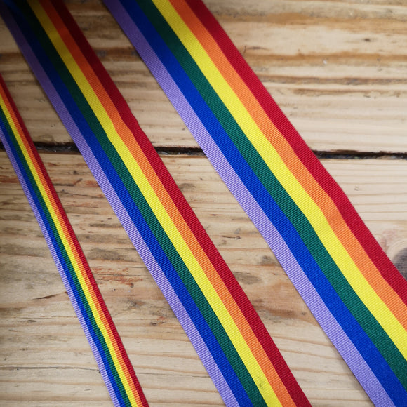 Rainbow Grosgrain Ribbon 10mm-35mm