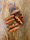 Wooden Brown Two-Hole Toggle 25mm