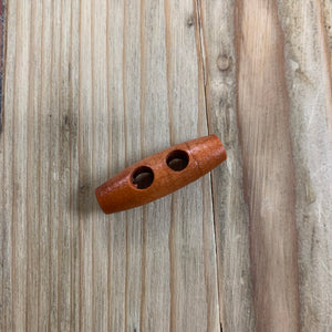 Wooden Brown Two-Hole Toggle 25mm