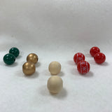 Wooden Christmas Beads 15mm Assorted Pack of 10