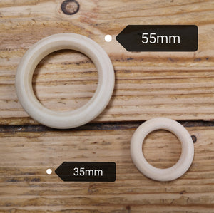 Wooden Craft Rings 55mm and 30mm